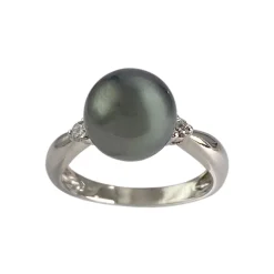 Bague d'occasion or 750 blanc diamant perle de culture