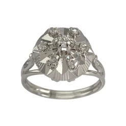 Bague d'occasion or 750 blanc diamants