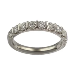 Bague d'occasion or 750 blanc diamants synthétique