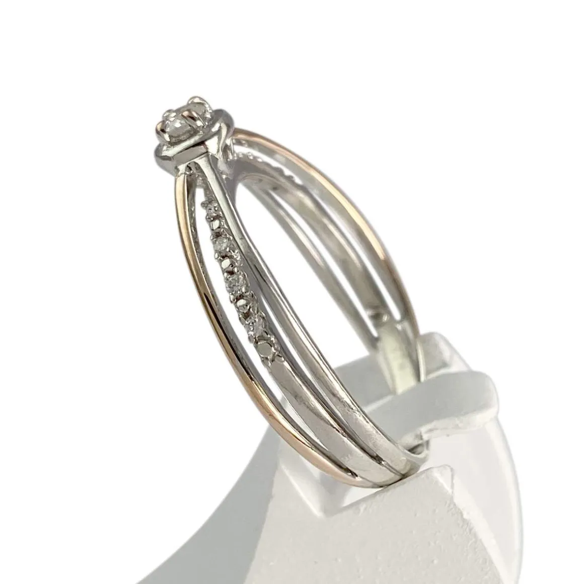 Bague d'occasion or 375 blanc diamants
