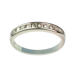 Bague d'occasion or 750 blanc diamants