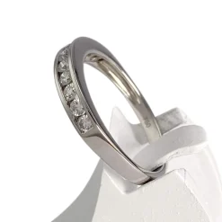 Bague d'occasion or 750 blanc diamants
