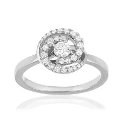 Bague d'occasion or blanc diamant