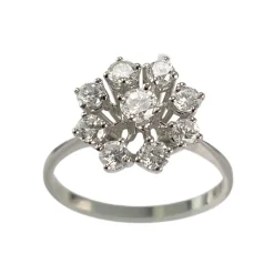 Bague d'occasion or 750 blanc diamants
