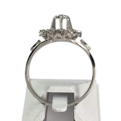 Bague d'occasion or 750 blanc diamant