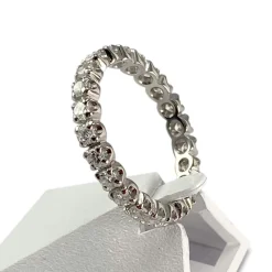 Bague d'occasion or 750 blanc diamants