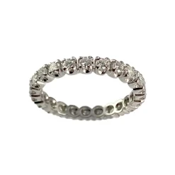 Bague d'occasion or 750 blanc diamants