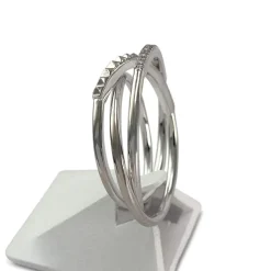 Bague d'occasion or 750 blanc diamants