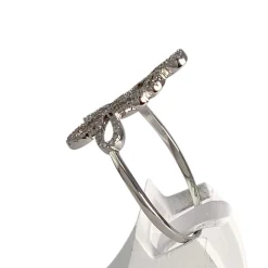 Bague d'occasion or 750 blanc fleur diamants