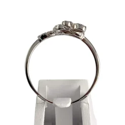 Bague d'occasion or 750 blanc fleur diamants