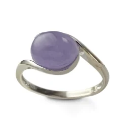 Bague d'occasion or 750 blanc jade