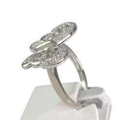 Bague d'occasion or 750 blanc papillon diamant