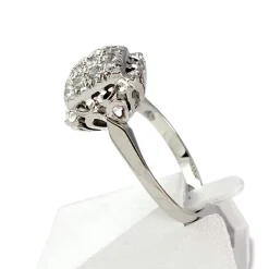 Bague d'occasion or 750 blanc pierres synthétiques