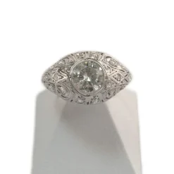 Bague d'occasion or 750 blanc platine diamants