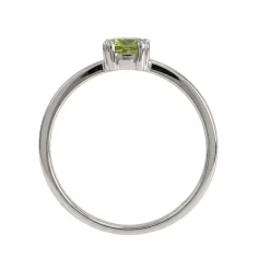 Bague d'occasion or 750 blanc péridot