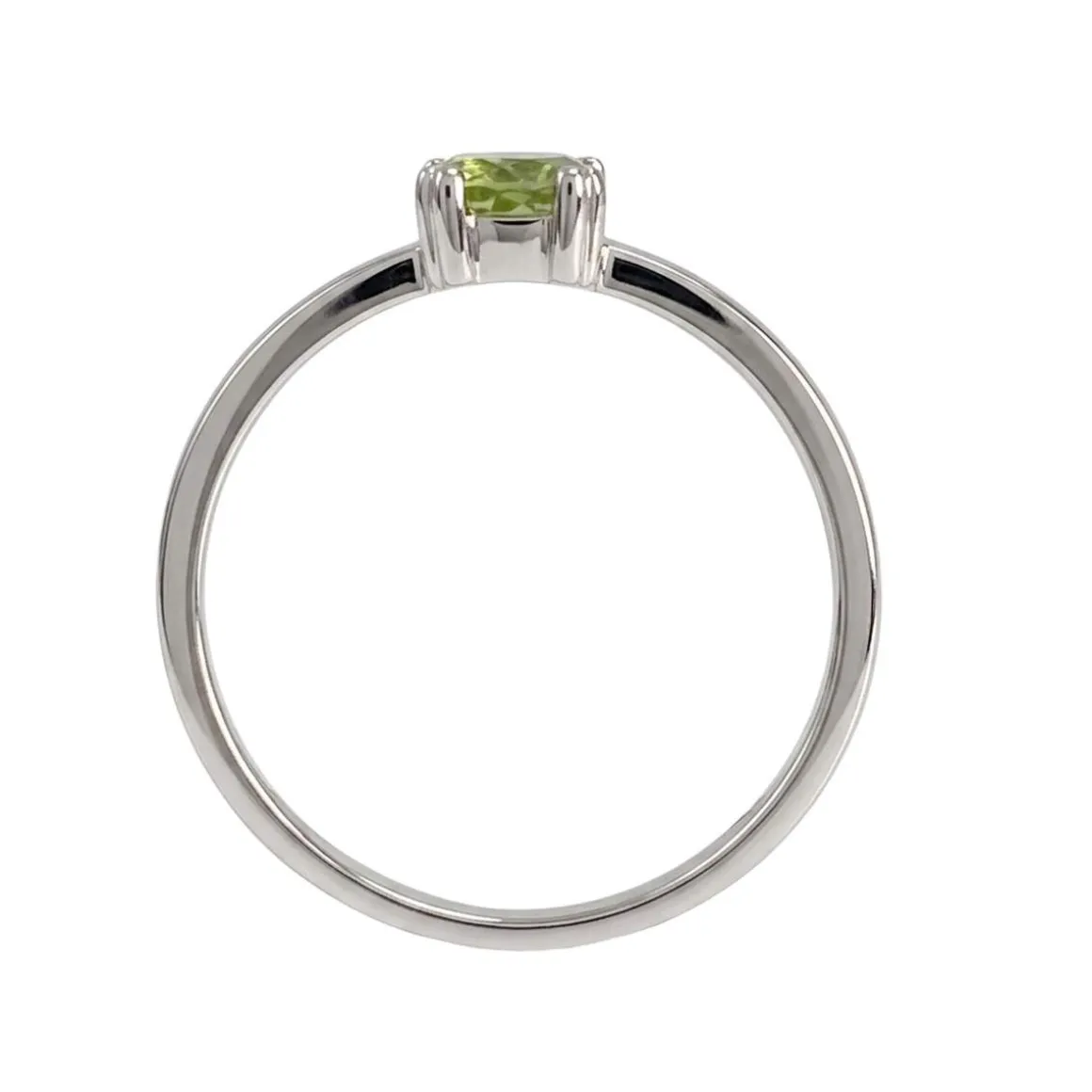 Bague d'occasion or 750 blanc péridot