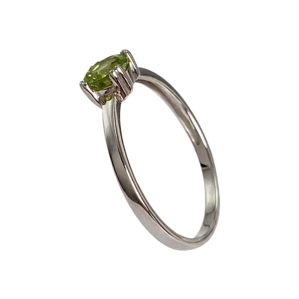 Bague d'occasion or 750 blanc péridot