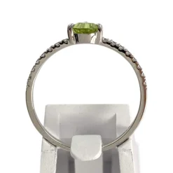 Bague d'occasion or 750 blanc péridot zirconias
