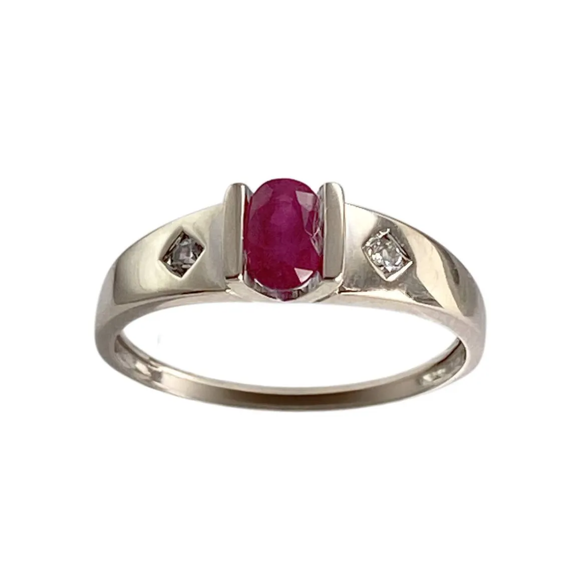 Bague d'occasion or 375 blanc rubiszirconias