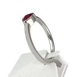 Bague d'occasion or 585 blanc rubis