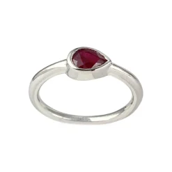 Bague d'occasion or 585 blanc rubis