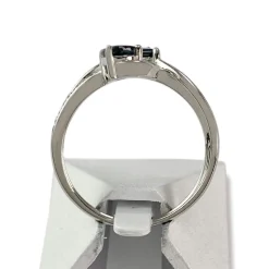 Bague d'occasion or 750 blanc saphir diamant