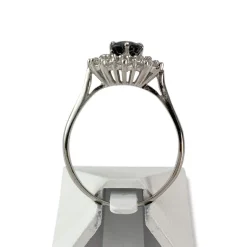 Bague d'occasion or 750 blanc saphir diamant