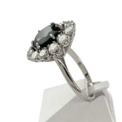 Bague d'occasion or 750 blanc saphir diamants