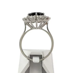Bague d'occasion or 750 blanc saphir diamants