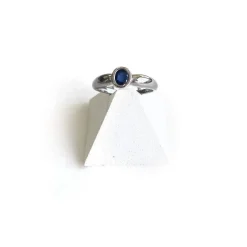 Bague d'occasion or 750 blanc saphir