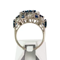 Bague d'occasion or 750 blanc saphir saphir saphir diamant diamant
