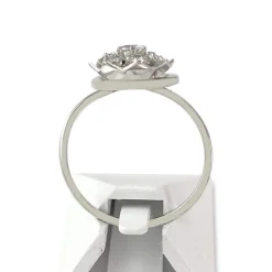 Bague d'occasion or 750 blanc spinelles synthétiques