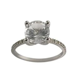 Bague d'occasion or 750 blanc topaze diamants