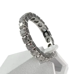 Bague d'occasion or 750 blanc zirconias