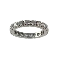 Bague d'occasion or 750 blanc zirconias
