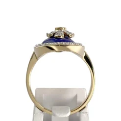 Bague d'occasion 2 or 750 diamants lapis lazuli
