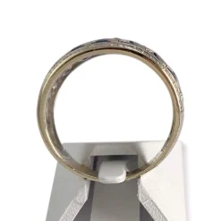 Bague d'occasion or 375  et rhodiée diamants saphirs