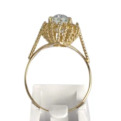 Bague d'occasion or 750 jaune aigue marine