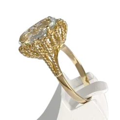 Bague d'occasion or 750 jaune aigue marine