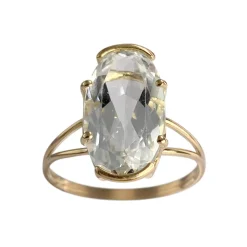 Bague d'occasion or 750 jaune aigue marine
