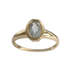 Bague d'occasion or 750 jaune aigue marine