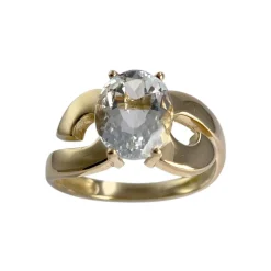 Bague d'occasion or 750 jaune aigue marine