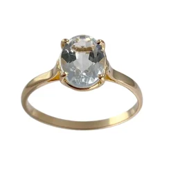Bague d'occasion or 750 jaune aigue marine