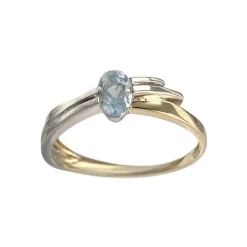 Bague d'occasion or 750 jaune aigue marine