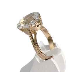 Bague d'occasion or 750 jaune aigue marine