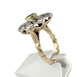 Bague d'occasion or 750 jaune argent 925 saphir diamants
