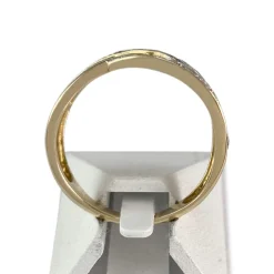 Bague d'occasion or 750 jaune avec diamants blancs et diamants noirs traités