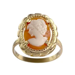 Bague d'occasion or 750 jaune camée
