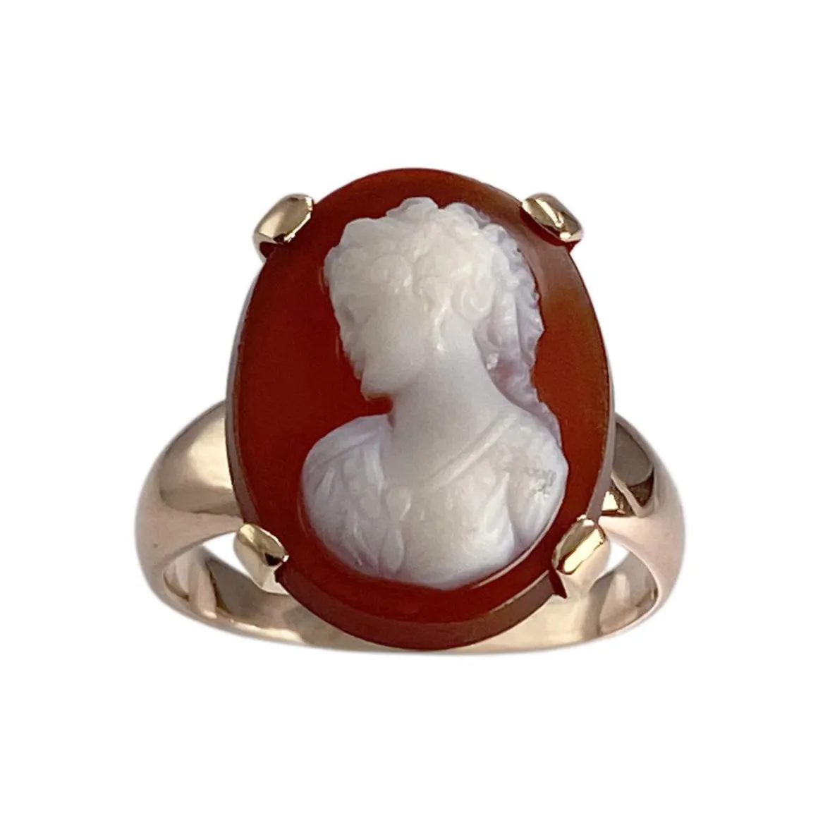 Bague d'occasion or 750 jaune camee