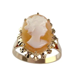 Bague d'occasion or 750 jaune camée